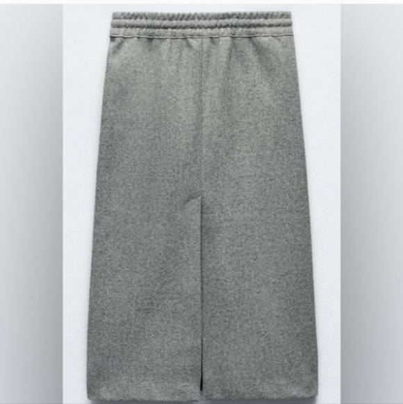 NWT ZARA Womens Felt Grey Tie Waist Skirt Size XS - Picture 4 of 5